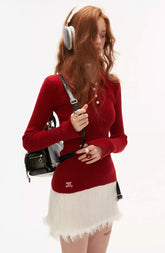 Polo vest sweater and slim fit top